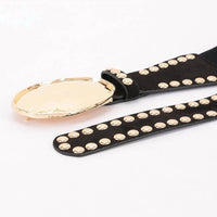 3Am By H&D Accessories - Women's Studded Faux Suede Elastic Belt