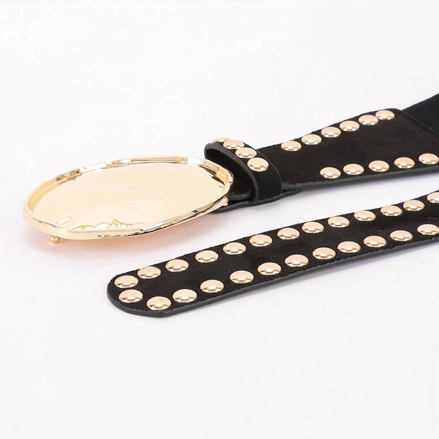 3Am By H&D Accessories - Women's Studded Faux Suede Elastic Belt