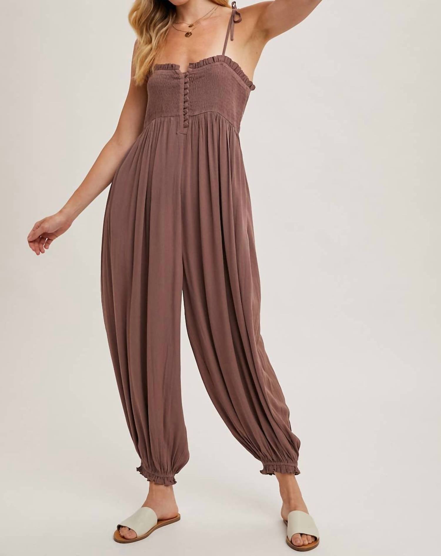 Bluivy - Shoulder Tie Jumpsuit