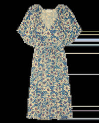 THE GREAT. The Fairground Dress in blue scattered bloom - women's dress - view 4