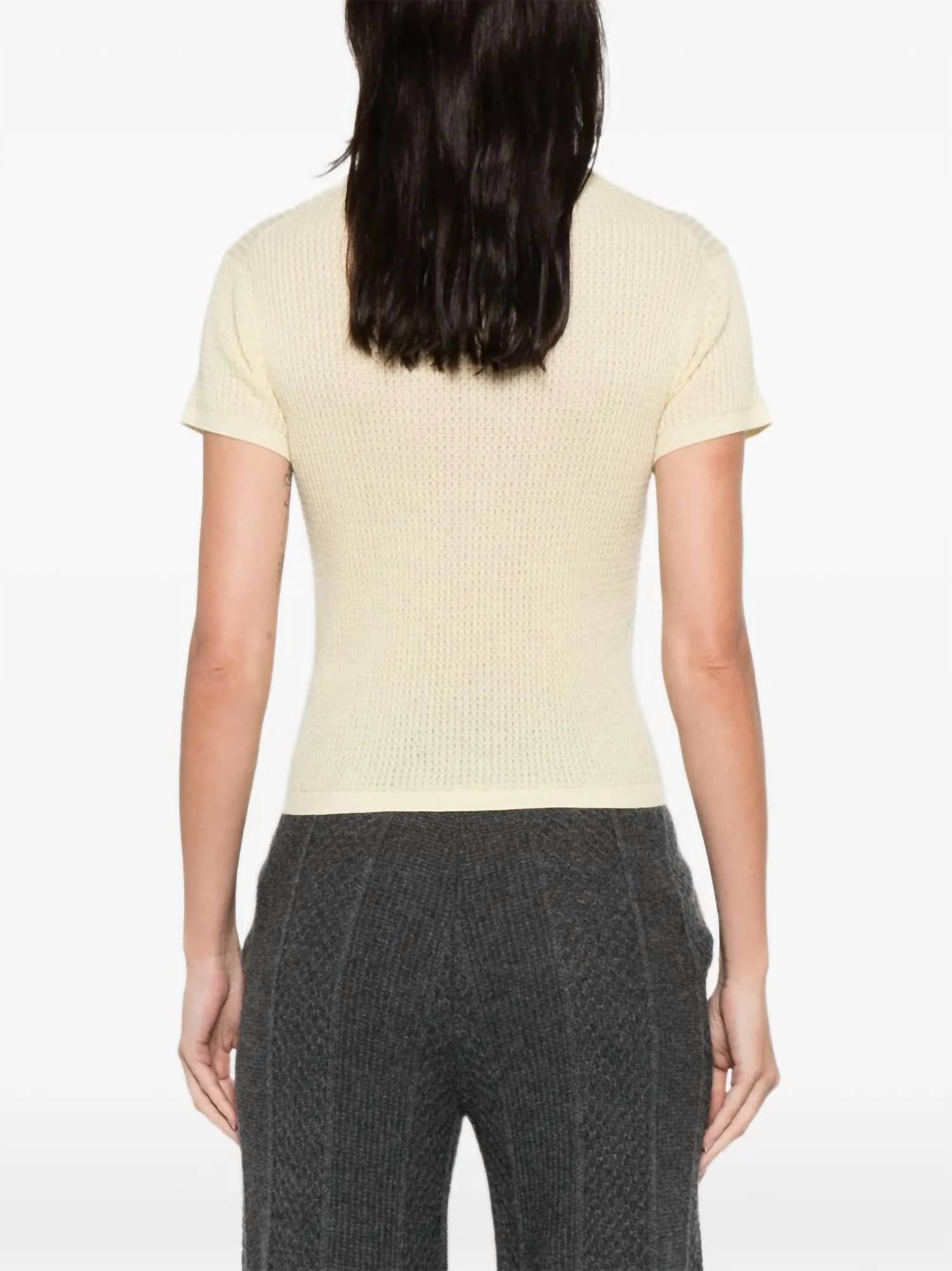 Guest In Residence Shrunken Polo Top in residence shrunken polo top in mist - women's t-shirt - detail view