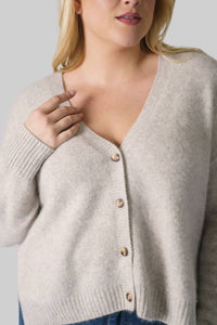 Estheme - Side Slit Grandpa Cardigan - Plus