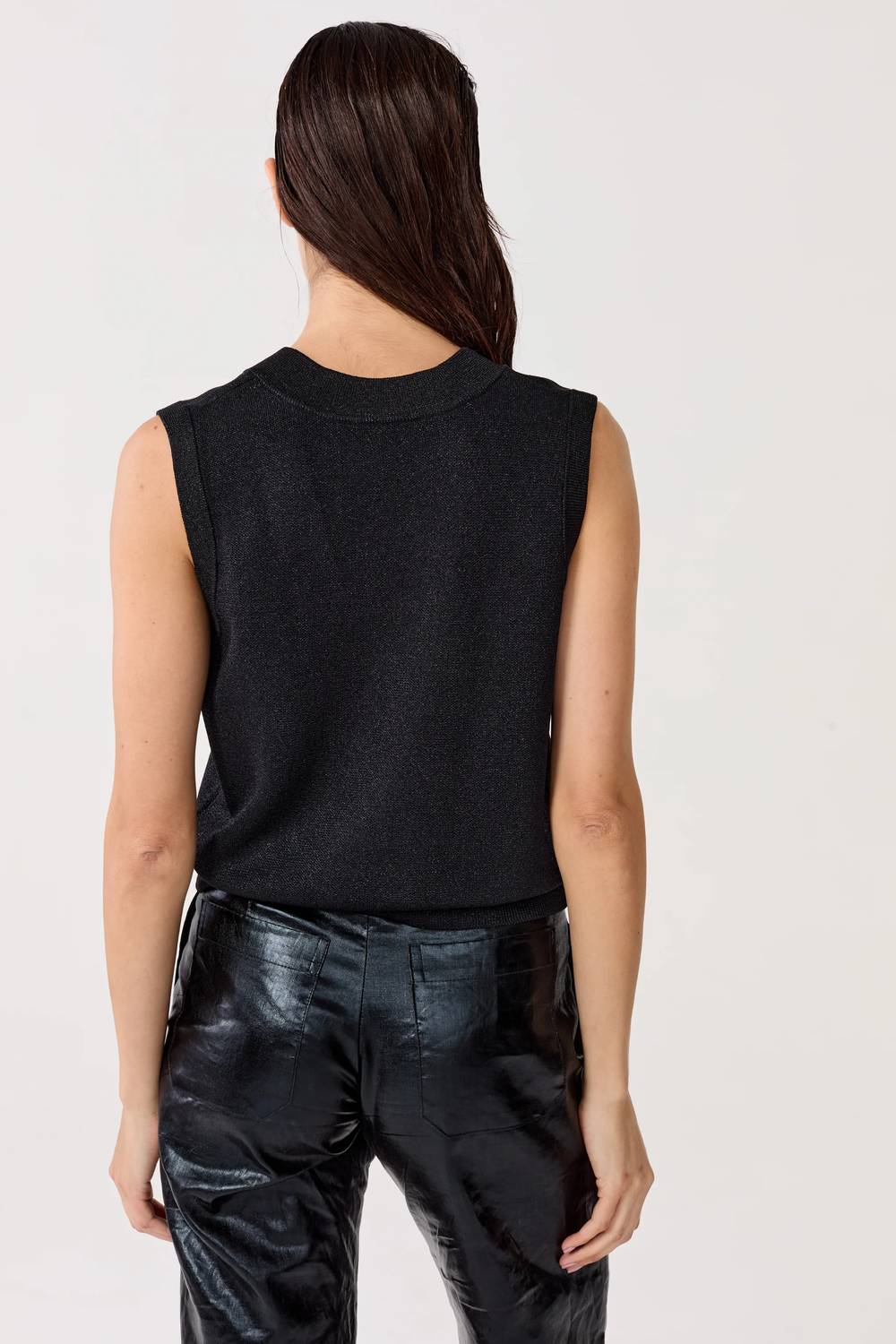 Lanhtropy - Preppy Lurex Knitted Vest