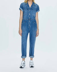 PISTOLA Grover Fieldsuit Utopia Dot Jumpsuit in blue - women's pants
