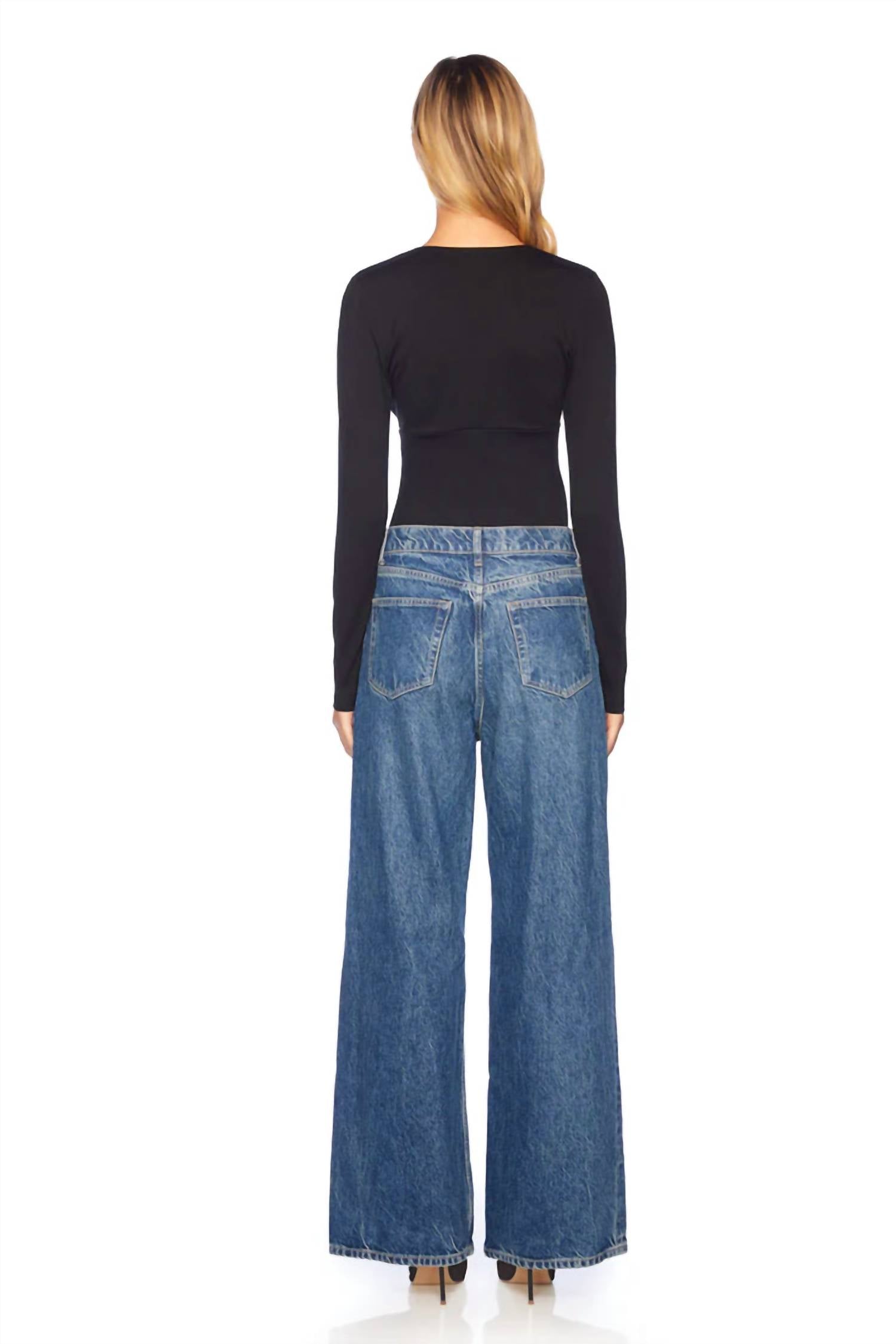 Susana Monaco - Long Sleeve Deep V-neck Fitted Top