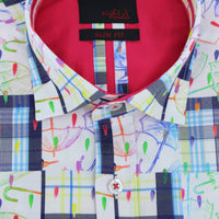 Eight X - Umbrellas And Plaid In Colorful Rain Drops Button Down Shirt