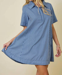 Day + Moon - Pinstripe Swing Dress