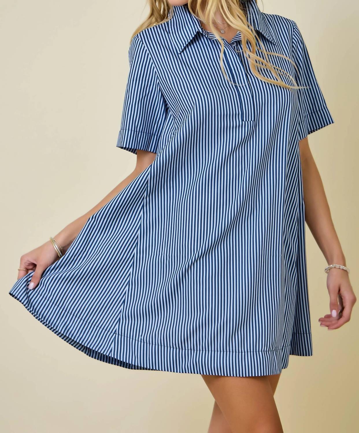 Day + Moon - Pinstripe Swing Dress