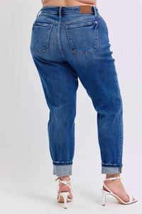 Judy Blue - Mid Rise Boyfriend Jeans With Cuff