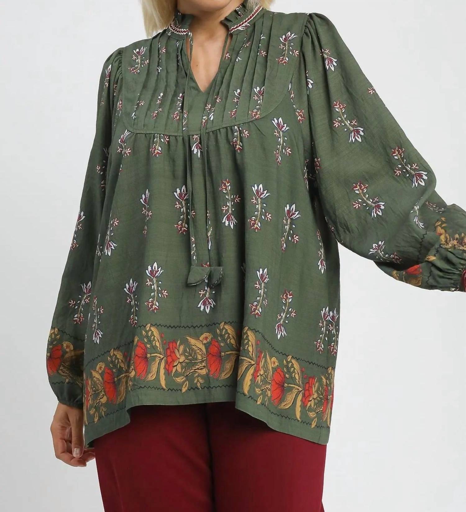 Umgee - Bloom & Wander Peasant Blouse - Plus