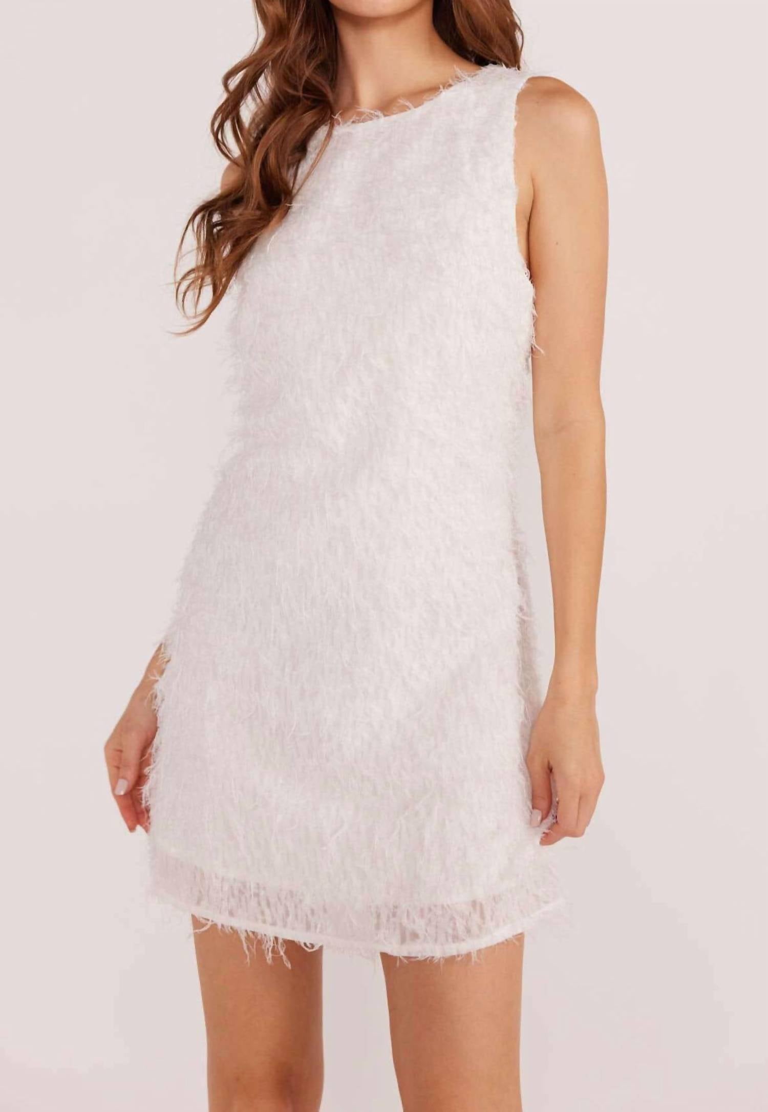Minkpink - Yuki Fluffy Shift Mini Dress