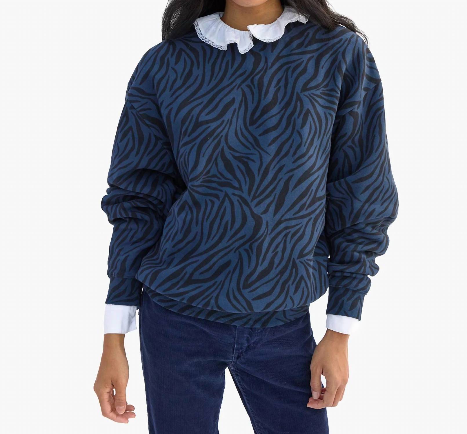 Clare V. - Zebras Sleep Print Oversized Sweatshirt