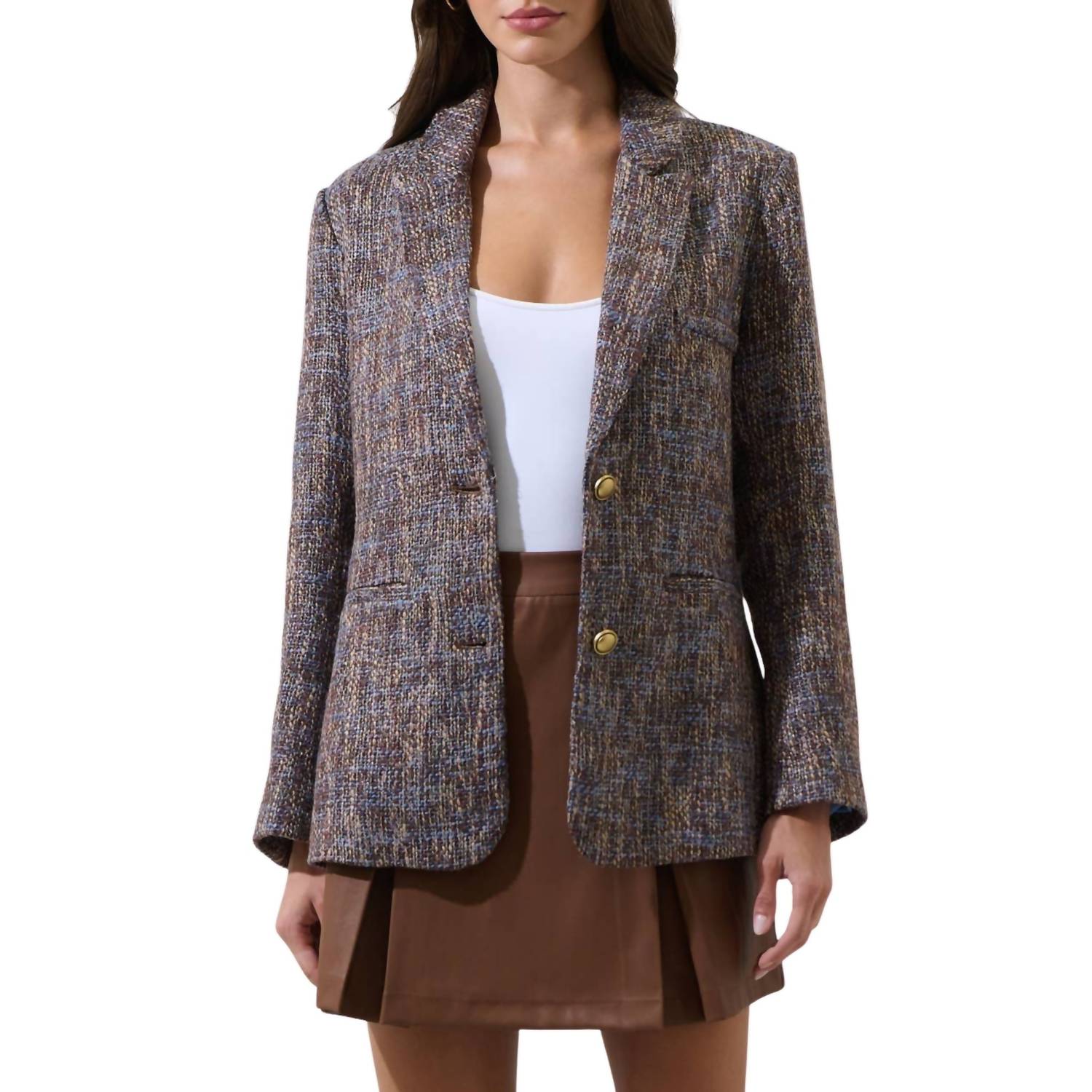 Sugarlips - Serah Margaret Tweed Oversized Blazer
