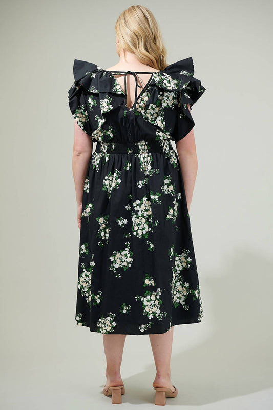 Sugarlips - Emery Floral Tie Midi Dress