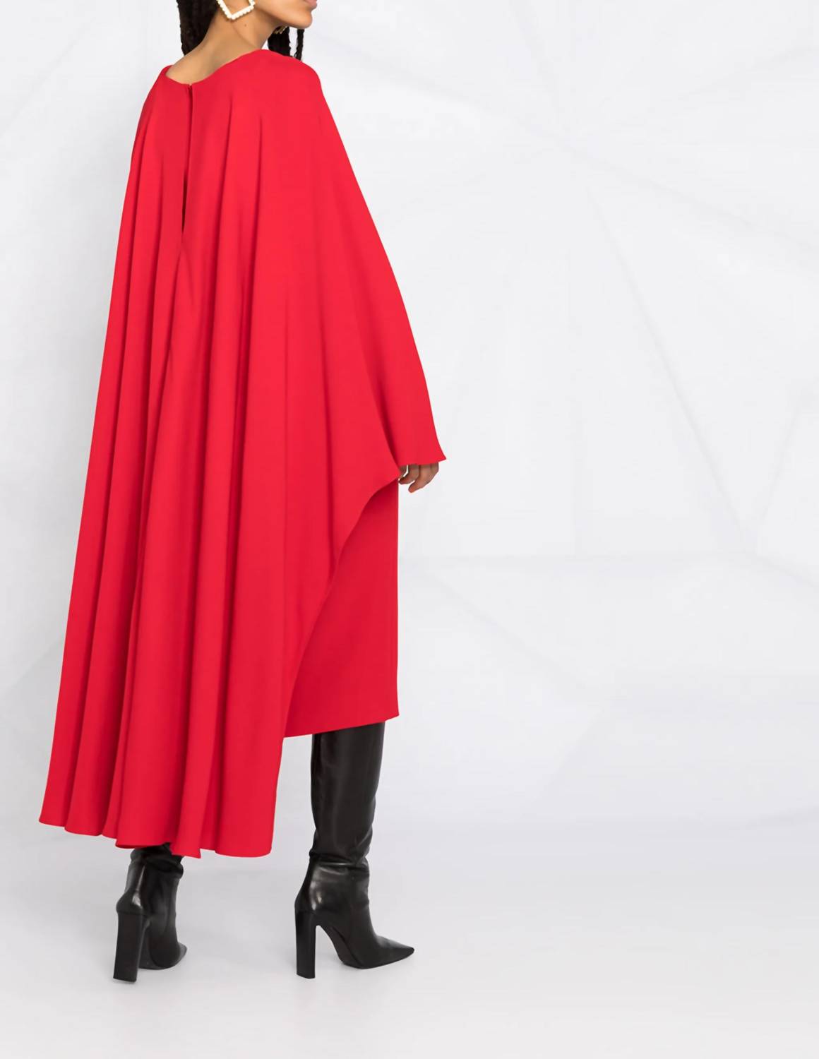 Valentino - Cady Silk Dress With Cape
