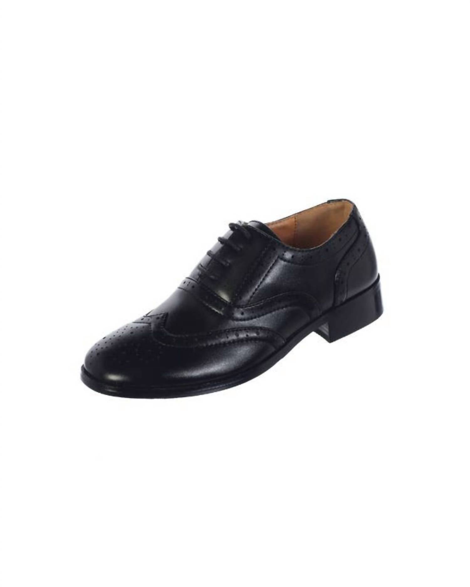 Tip Top Kids - Boy's Leather Wingtip Shoes