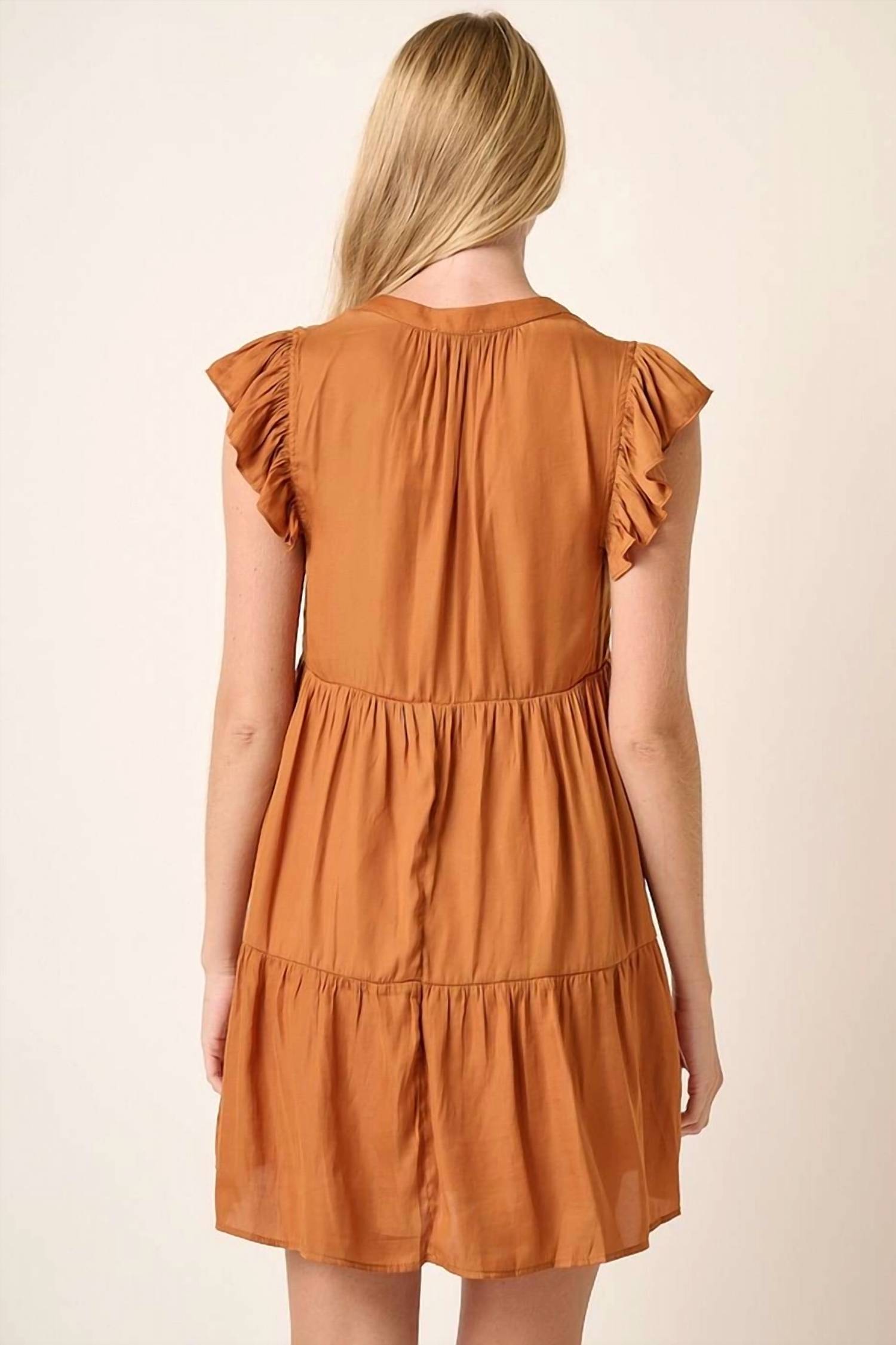 Mittoshop - Satin Tier Detail Mini Dress