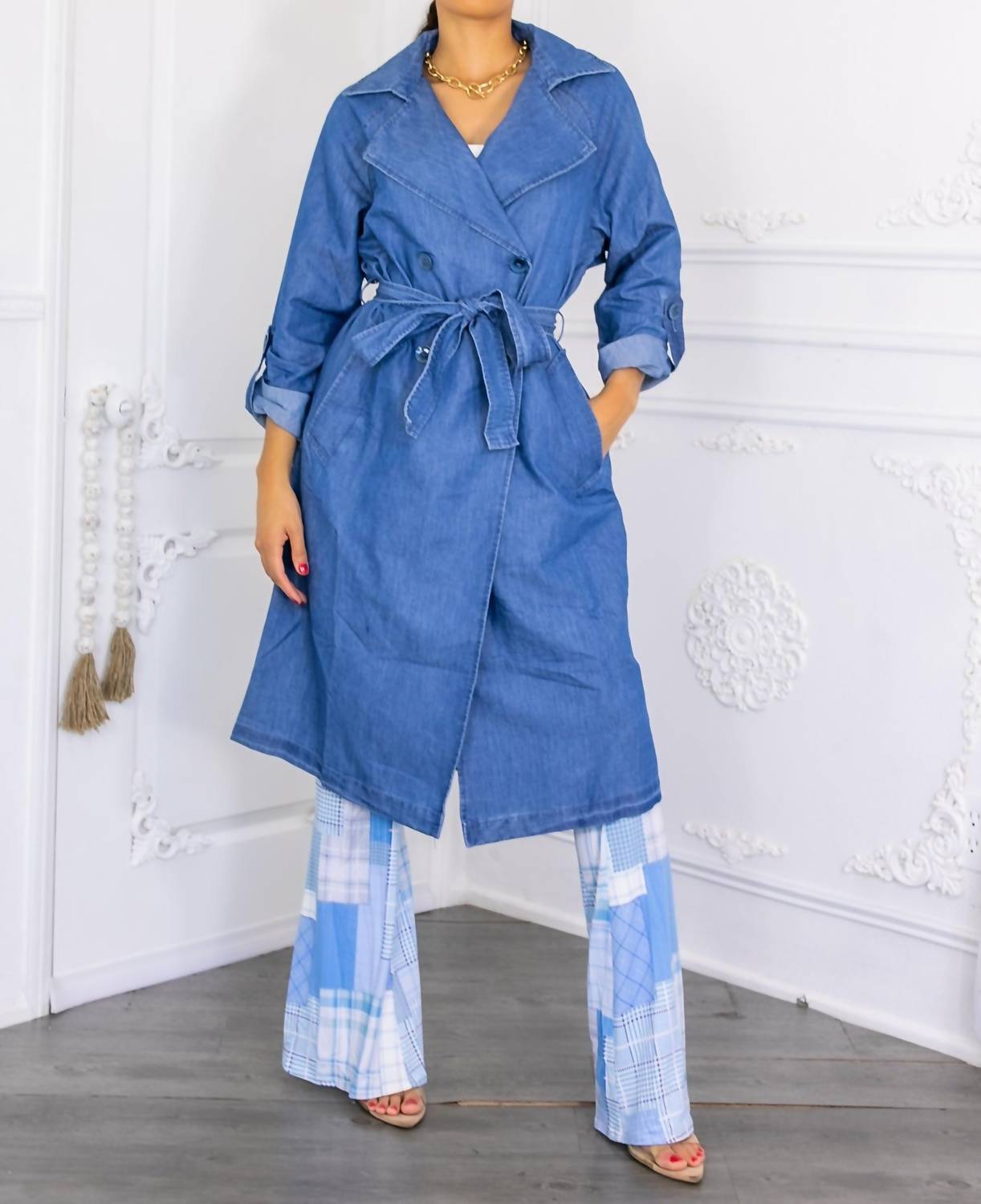 Surelymine - Denim Fashion Lightweight Coat