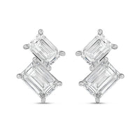 Diana M Jewels - Women's Emerald Lab-Grown Diamond Stud Earrings (6.00 Ct) - Elegant