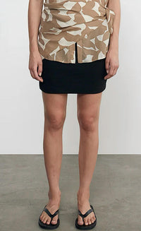 Enza Costa Jaquard Mini Skirt in black - women's skirt