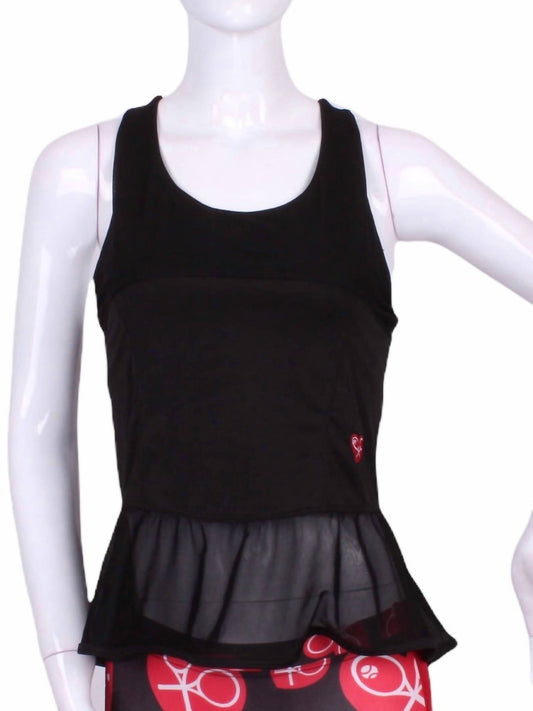 Love Love Tennis - Women's Ruffle Mesh Tennis Tank Top