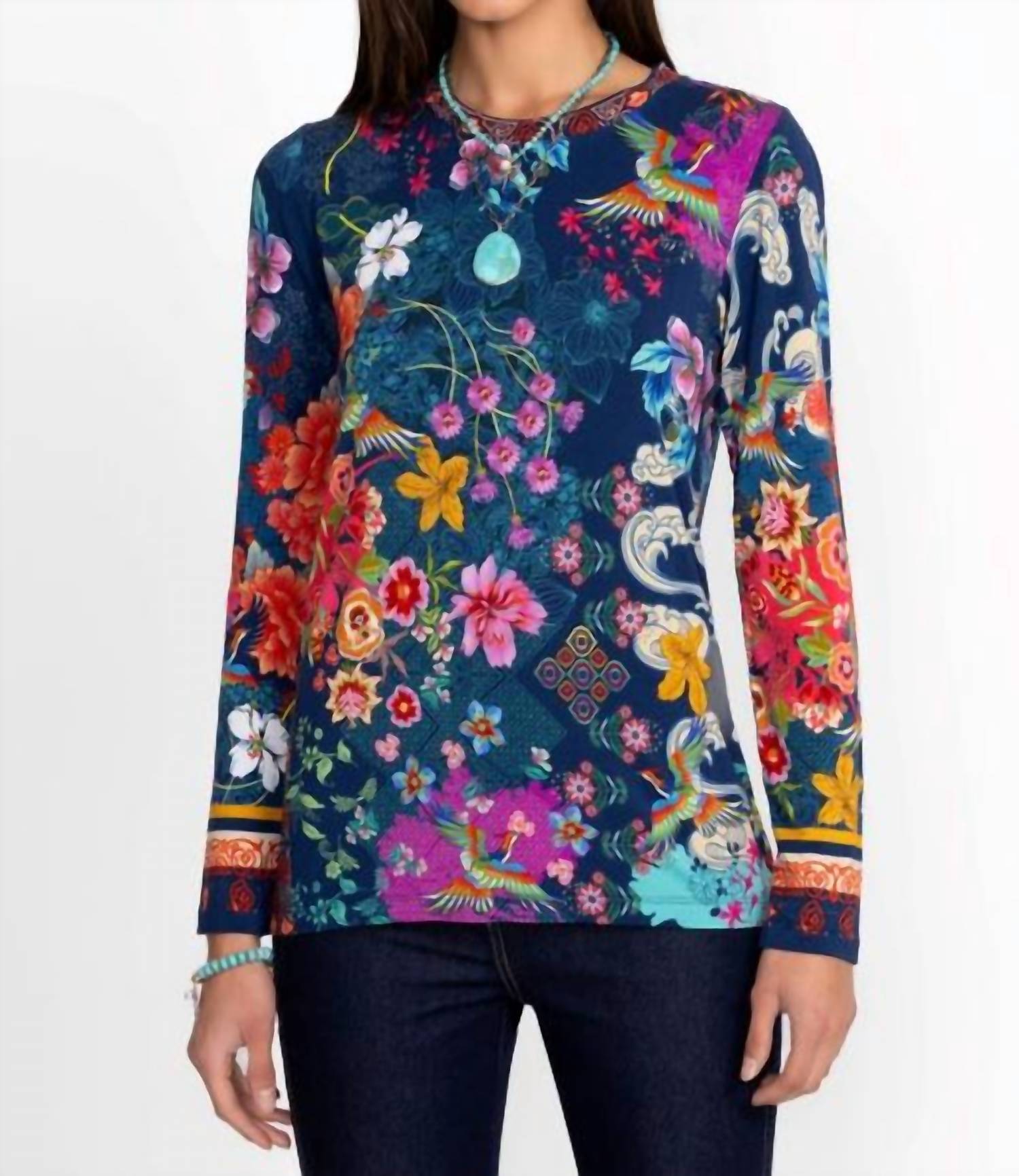 Johnny Was - JANIE LONG SLEEVE CREW NECK TEE