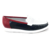 Ara Women's Mariah Loafer in red white blue - women's flats - detail view