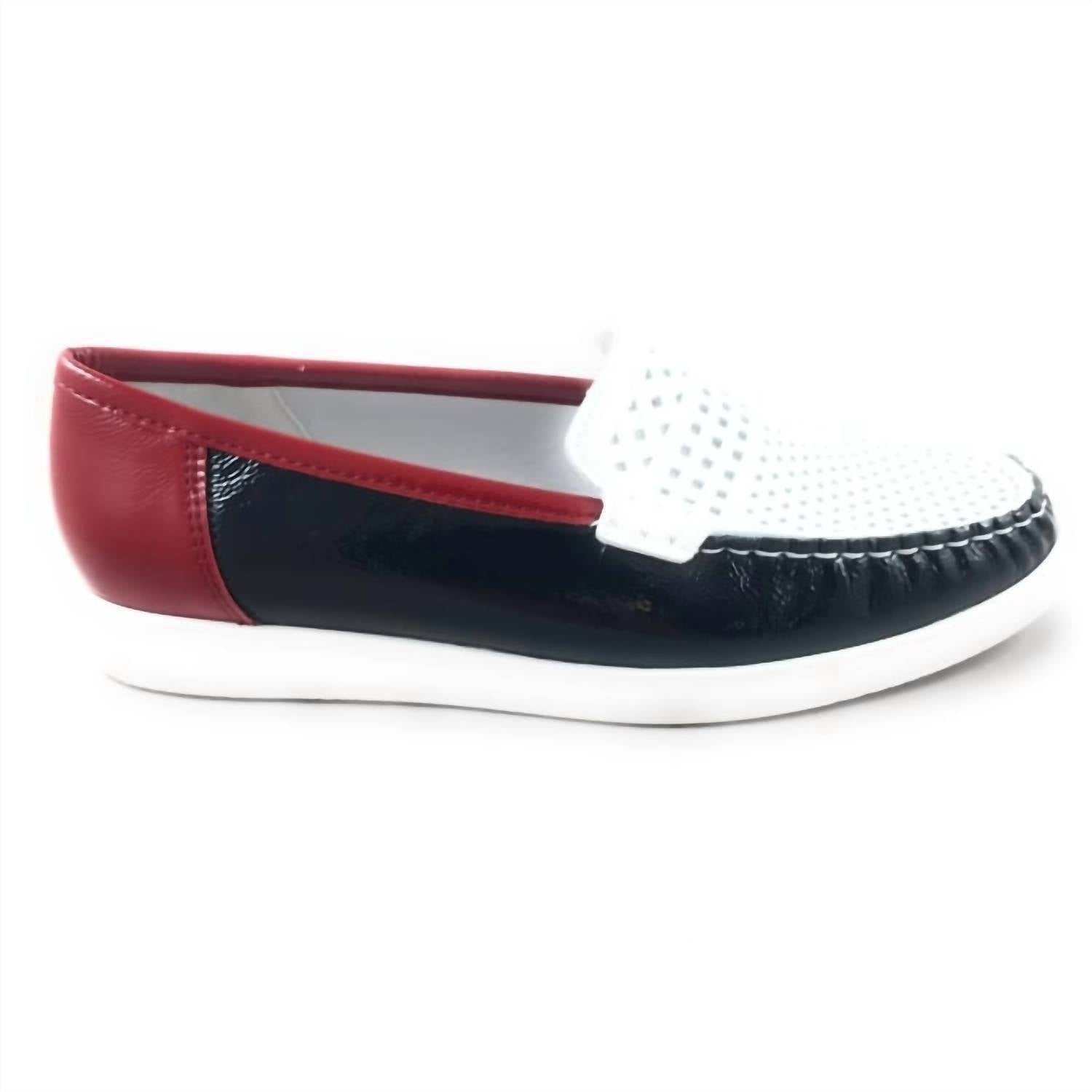 Ara Women's Mariah Loafer in red white blue - women's flats - detail view