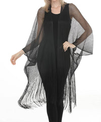 Joseph Ribkoff - Fringe Open Stitch Longline Cover-up