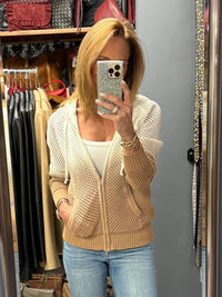 Just Madison - Madz Crochet Zip Hoodie Sweater