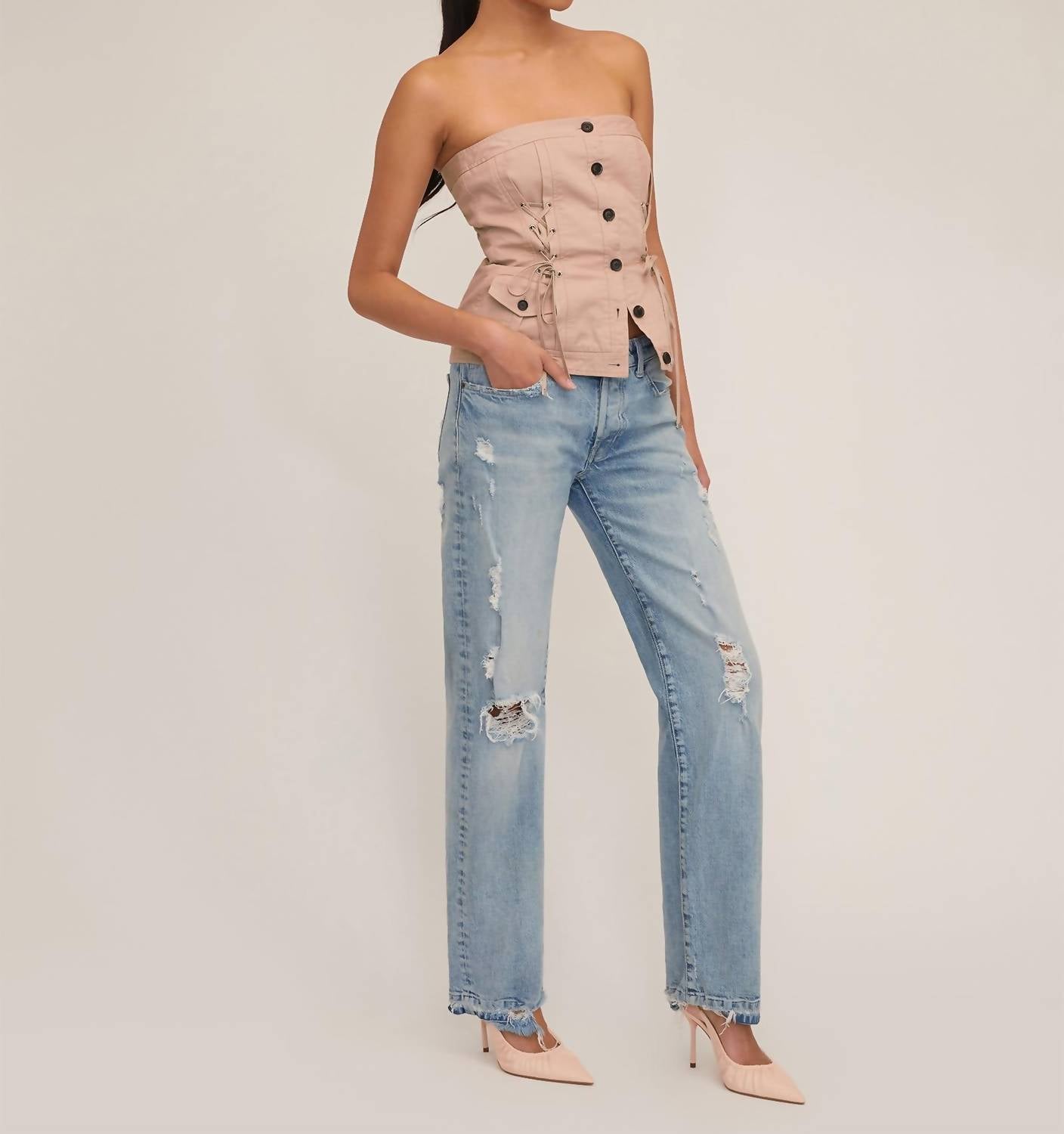 OAKLEY CANVAS LACE UP CORSET