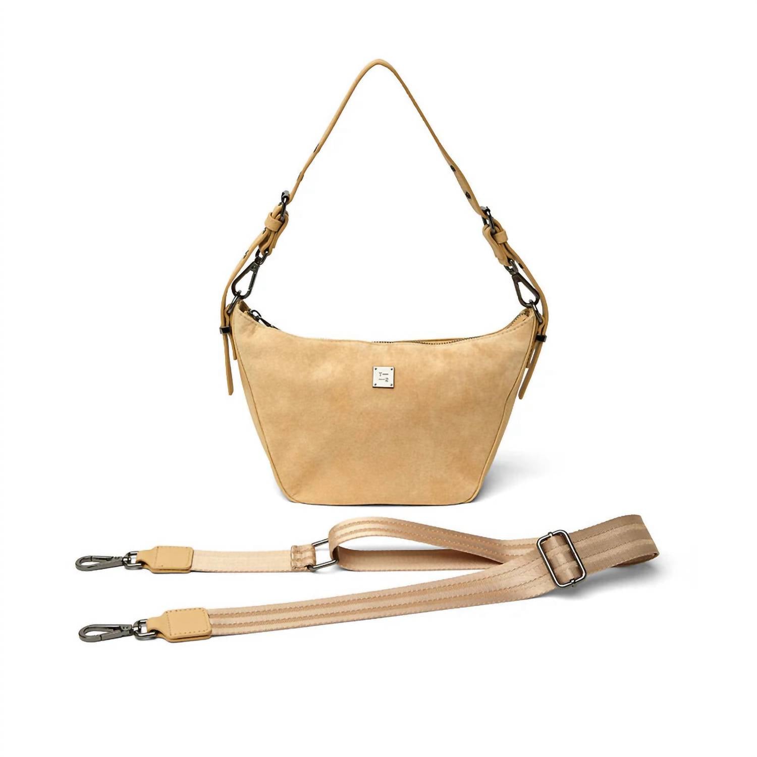 THINK ROYLN Women's Moonbeam Bag in soft sand suede - women's bag - detail view