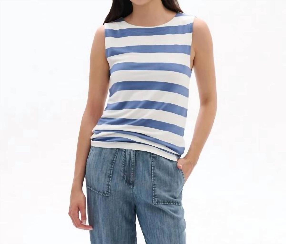 Hatley Everyday Tank Top in star sapphire stripes - women's tank top