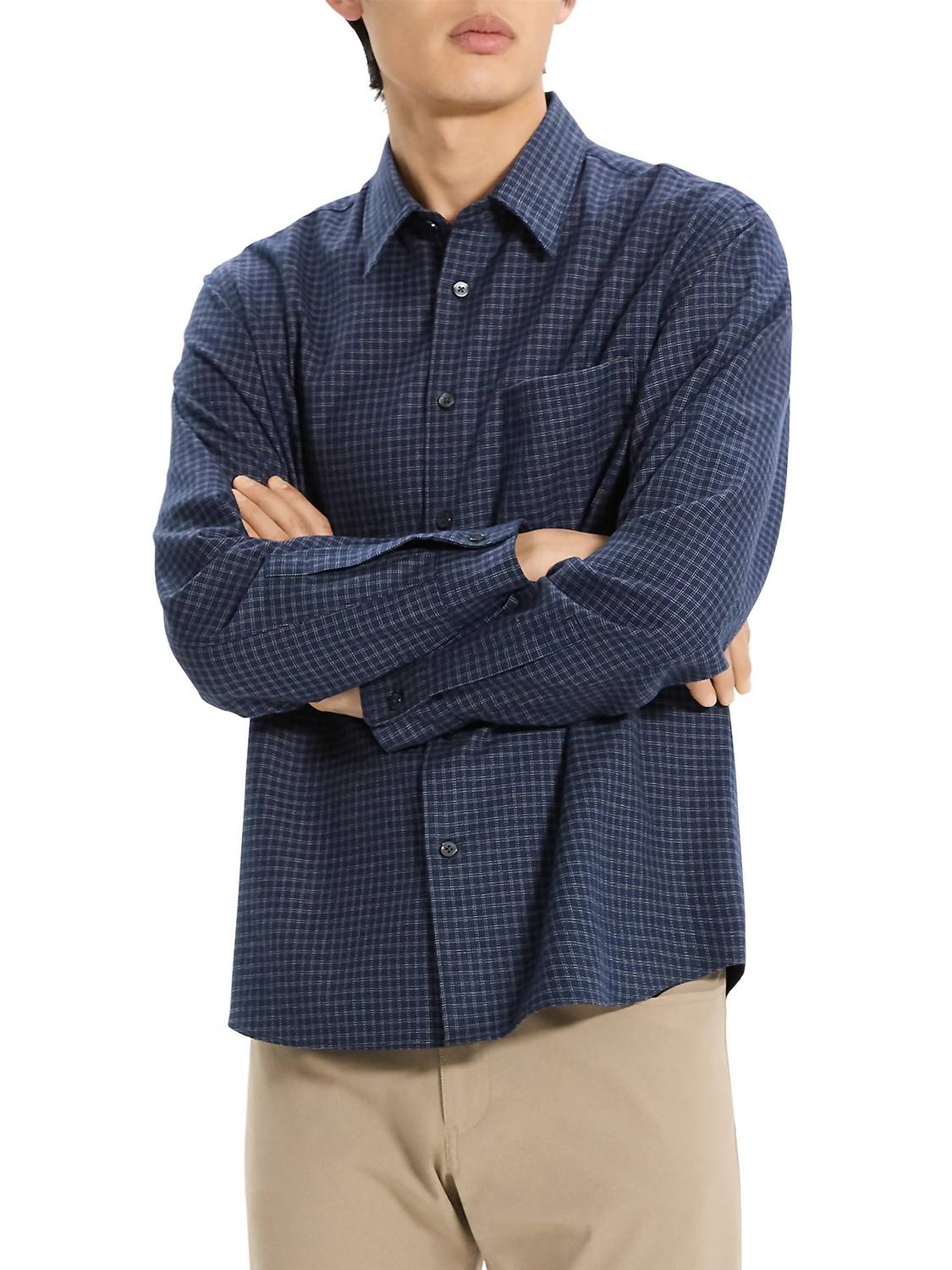 Theory - Weekend Woods Check Cotton Button-up Shirt
