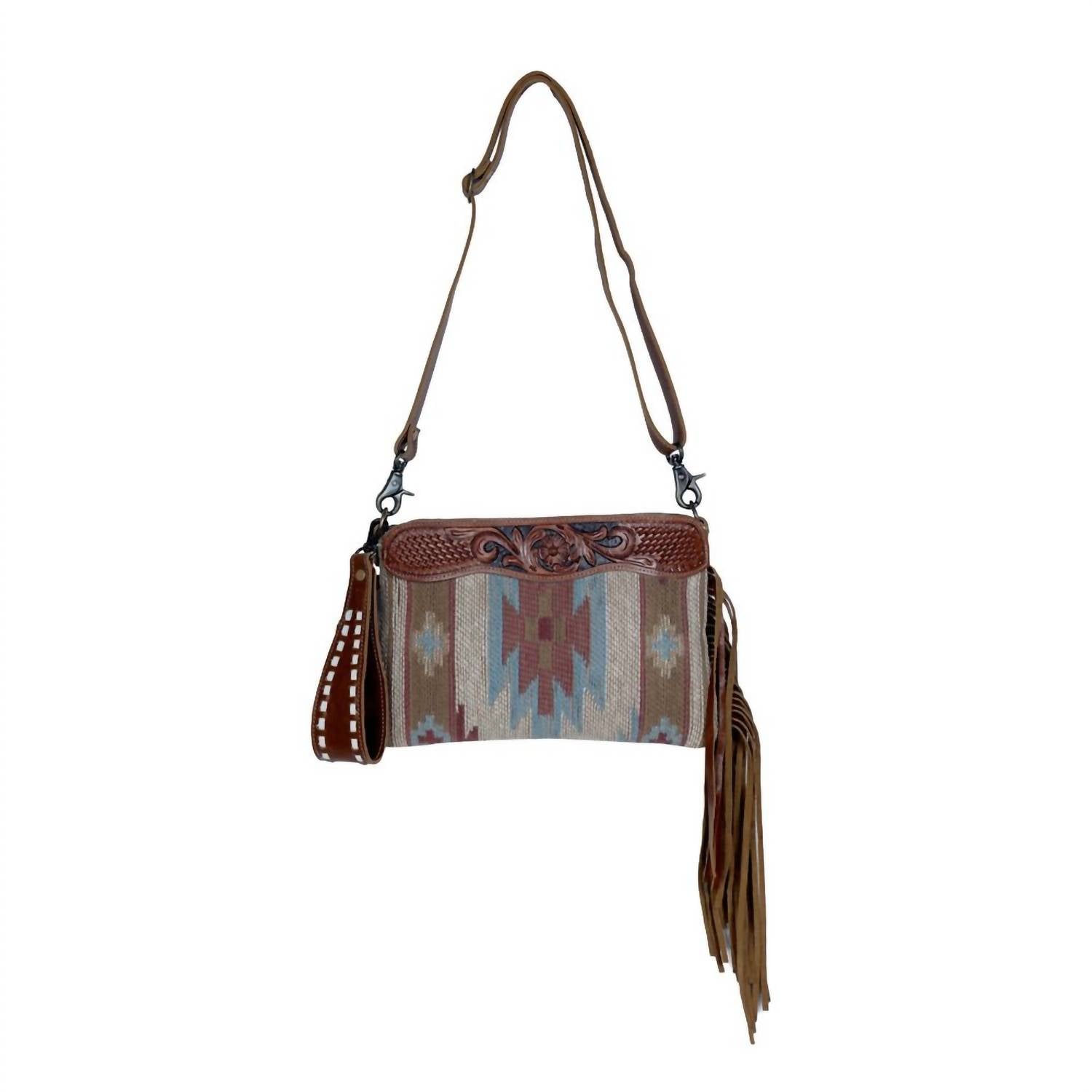 Myra Bags - Women's Tassels Hand Tooled Leather Bag