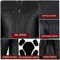 Jackets 4 Bikes - Men’s Buffalo Leather Motorcycle Jacket