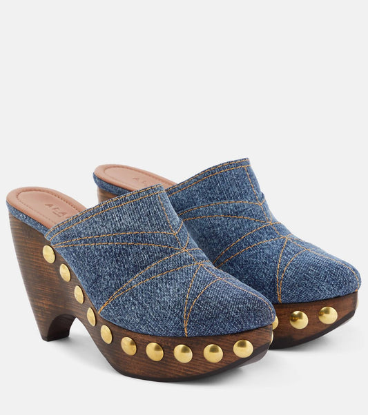 Alaia - Preloved Women's Le Sabot Denim Mules