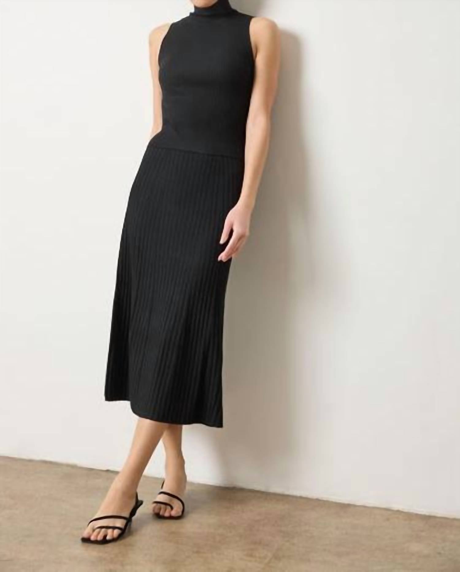 Lilla P - Straight Rib Midi Skirt