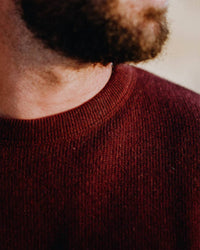 Anian The Cashmino Crewneck Top in merlot - men's sweater - view 6