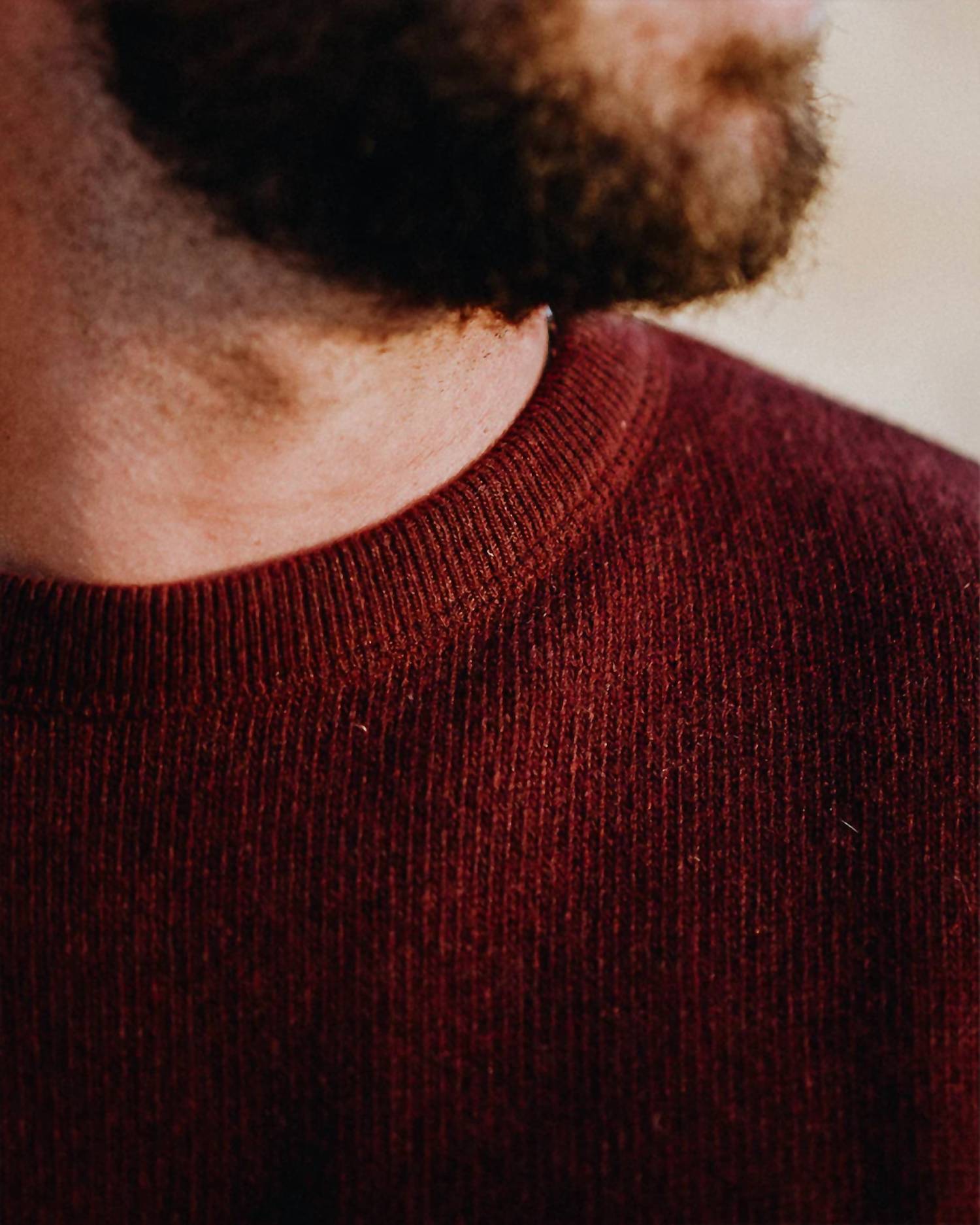Anian The Cashmino Crewneck Top in merlot - men's sweater - view 6