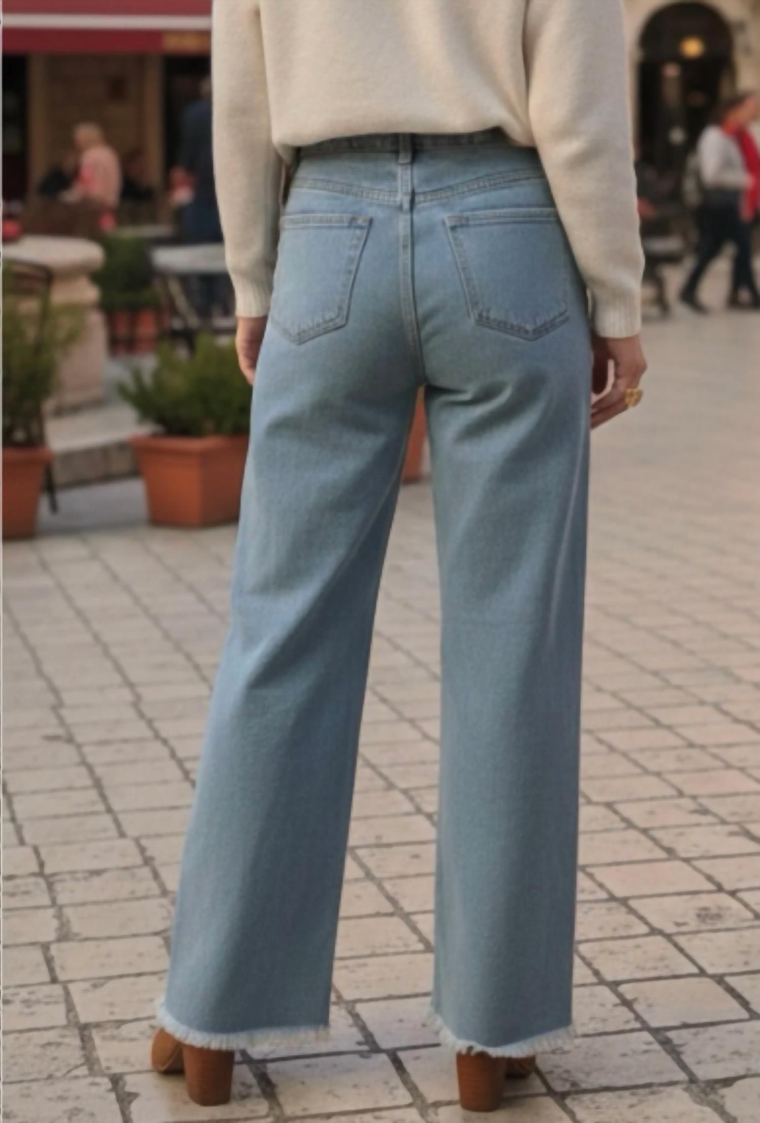 P.Cill - High Rise Wide Leg Jeans
