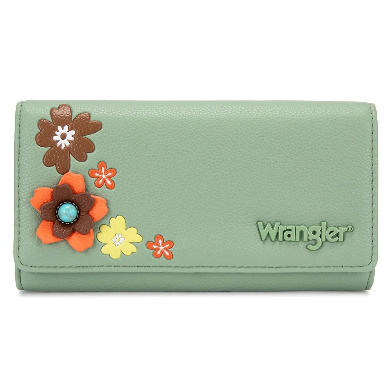 Wrangler - Multi Floral Turquoise RFID Long Wallet
