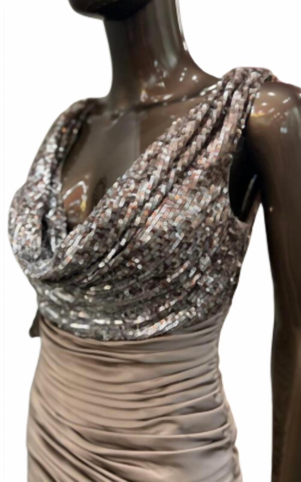 Terani Couture - Satin Ruched Cocktail Dress