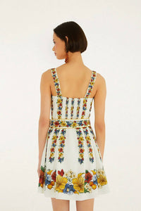 Farm Rio - Women's Martha Sunlit Garden Corset Mini Dress