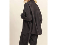 HYFVE Overslept Corduroy Shacket in black - women's jacket - alternate view