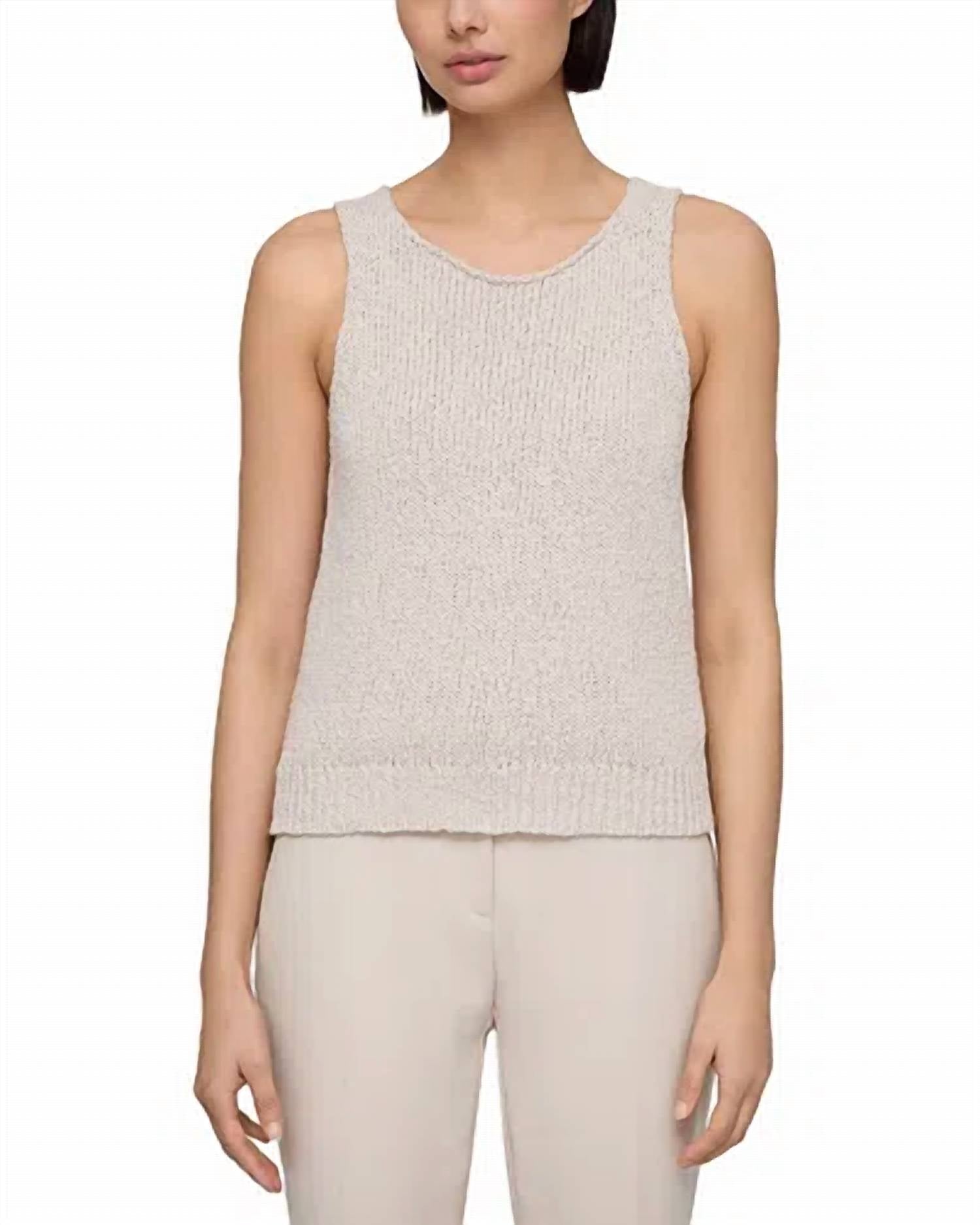 Lafayette 148 Scooped Neck Sweater in pearl - women's tank top