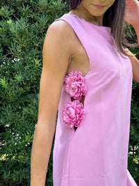 Lalavon - 3D Flower Sleeveless Mini Dress