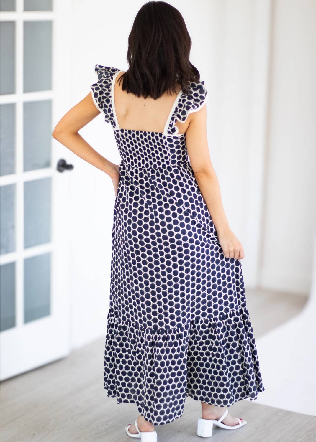 Sincerely Ours - Marine Dot Maxi Dress