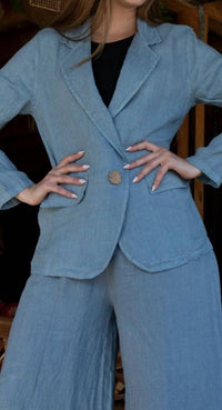 Gigi Moda - Sabrina Linen Long Sleeve Blazer