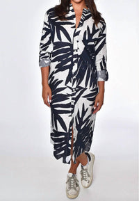 Emily Phillips - Leaf Print Girlfriend Midi Dress